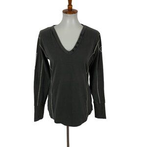 Gersemi Gray V Neck Long Sleeve Top Medium Minimalist Basic Casual Layer